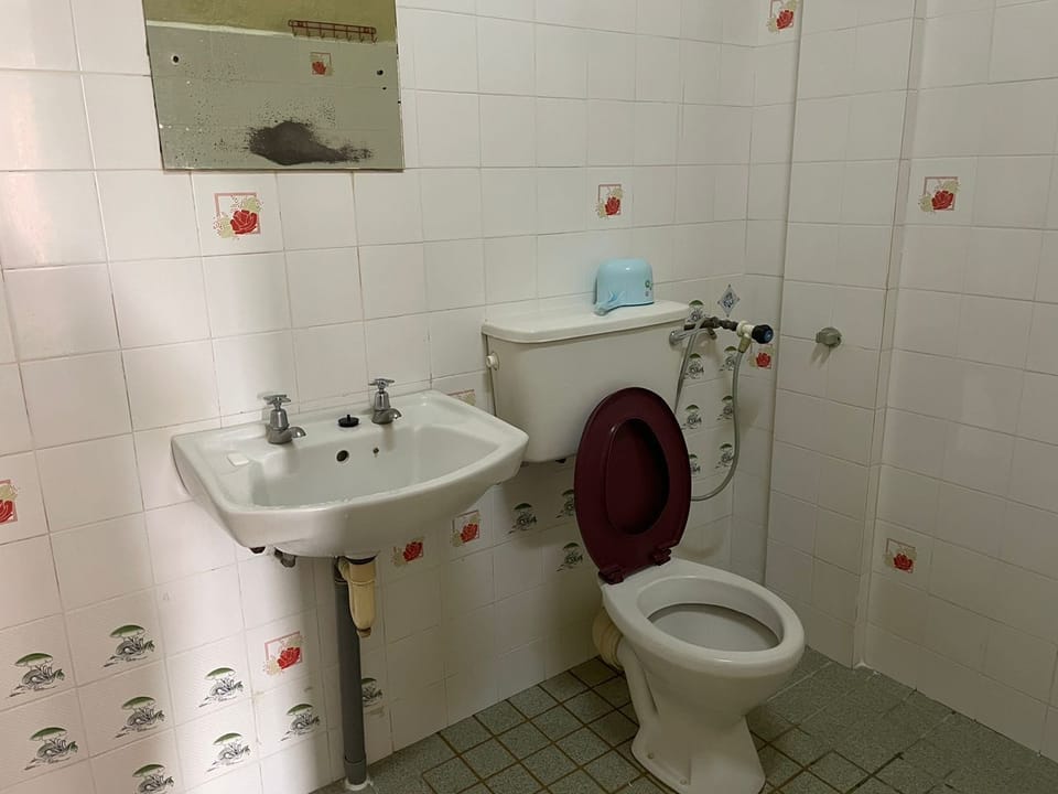 Shower, towels, soap, shampoo