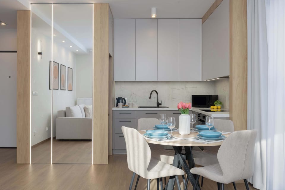 Comfortable dining space placed naturally within the living zone.