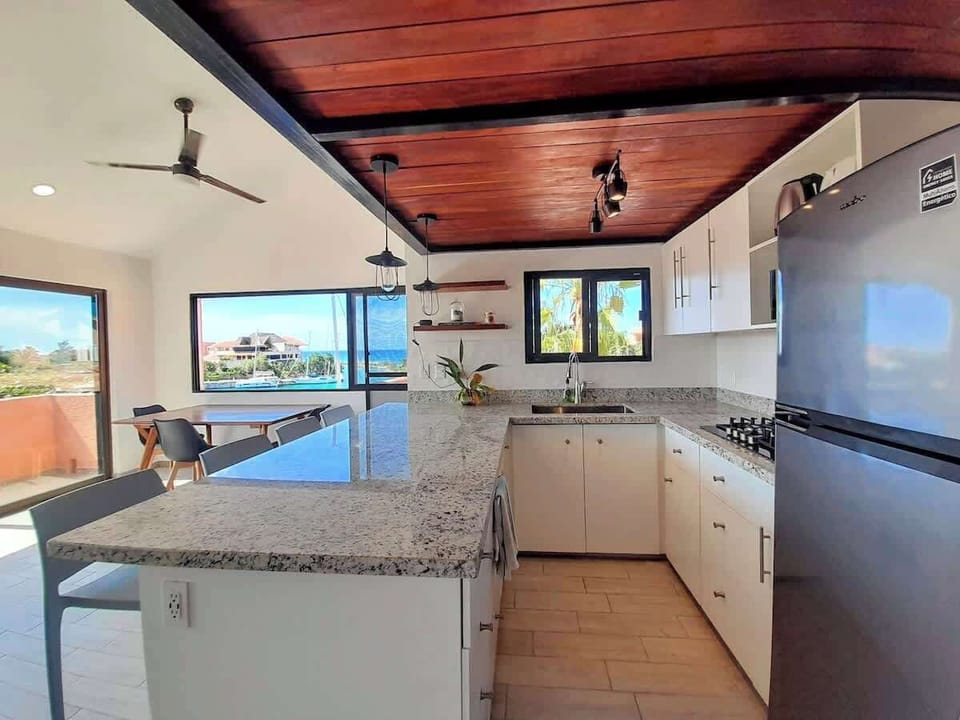 Ocean view from kitchen sink window