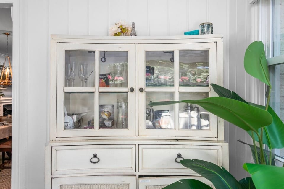 Check out our bar cabinet in the sunroom
