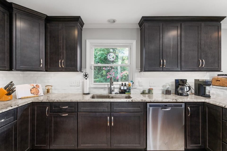 Our kitchen is well equipped with everything you`ll need for your stay