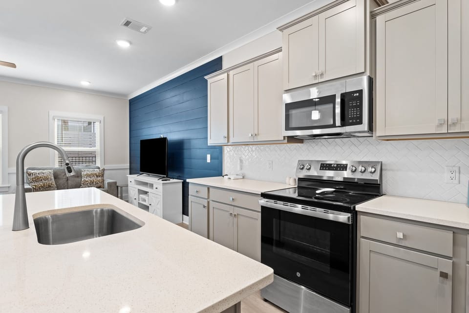Fully stocked kitchen for home cooked meals