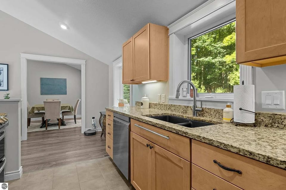 Open space kitchen with all of the essentials.