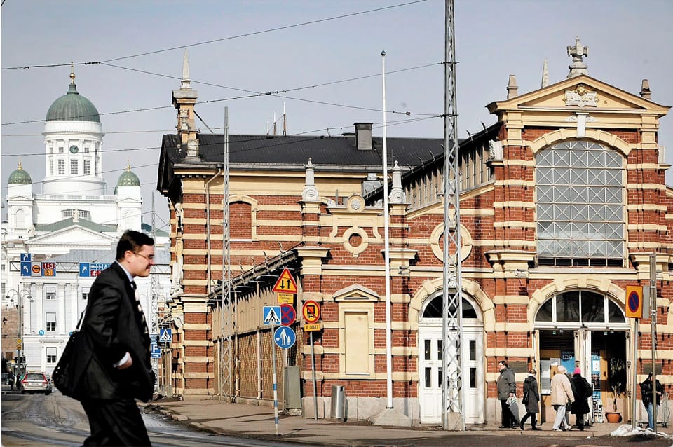 Old market place and St. Peters Church.