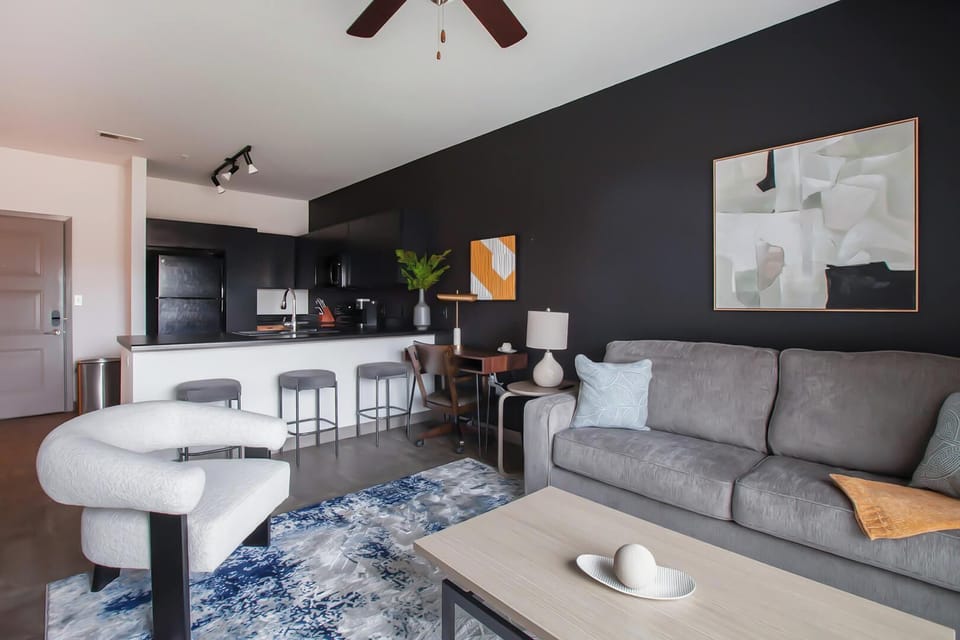 Apartment (1 Bedroom) | Living area | 50-inch Smart TV with digital channels
