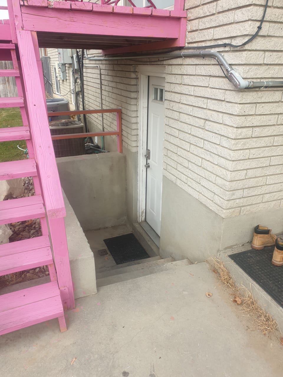 exterior detail, staircase, outdoor, property grounds, property entrance 