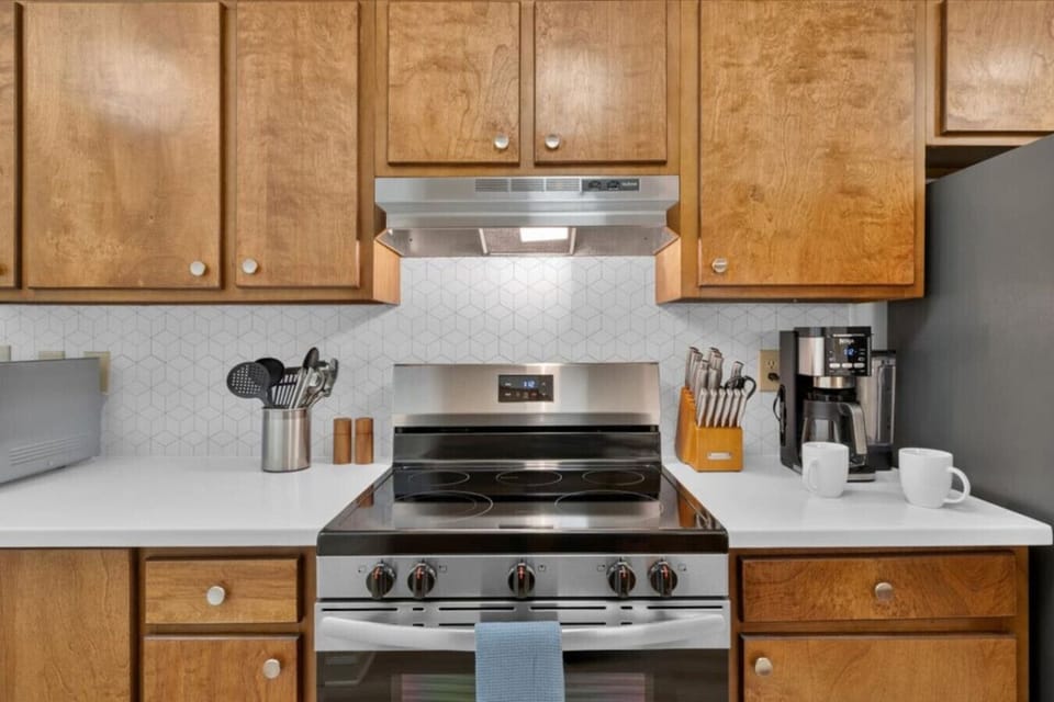 Kitchen with coffee provided