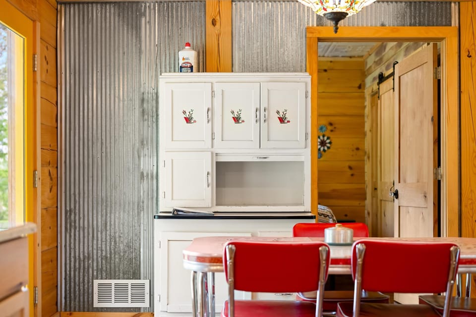 Cozy dining nook with vintage charm and natural light