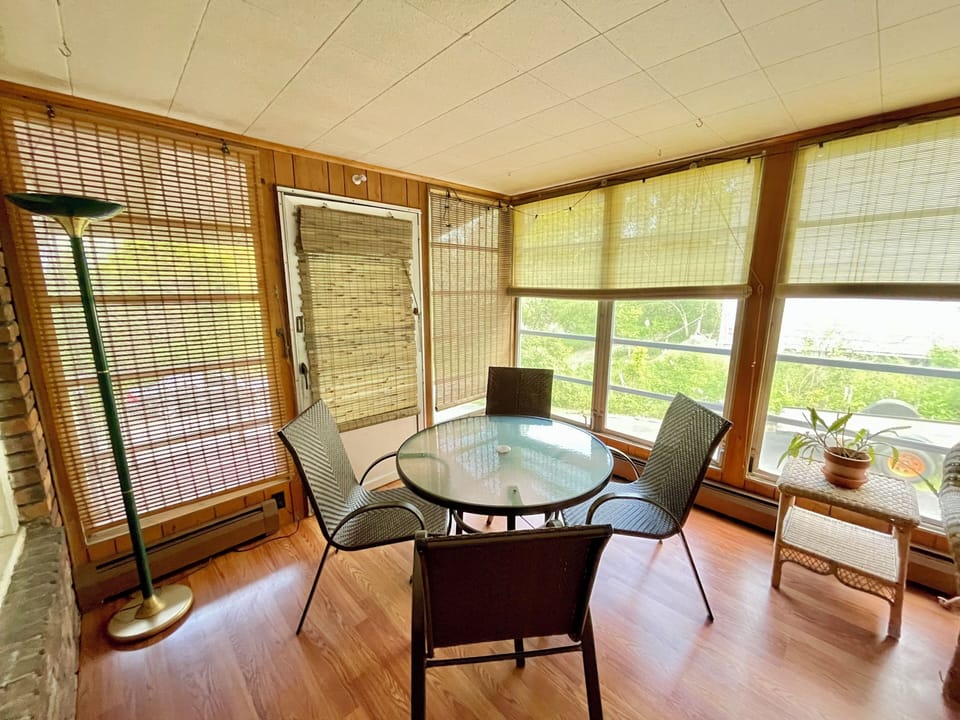 Extra eating space on the porch.