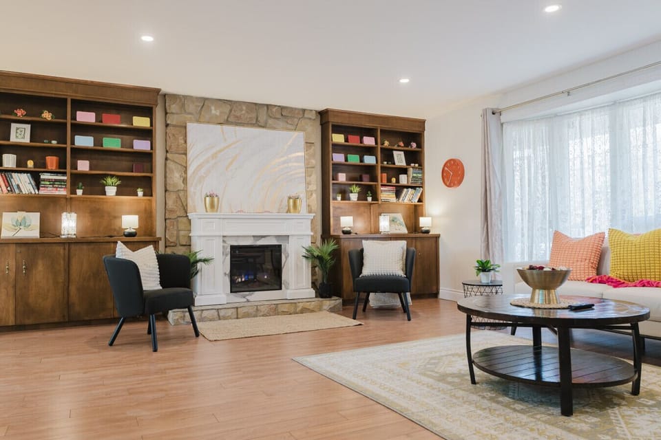 Living room and fire place
