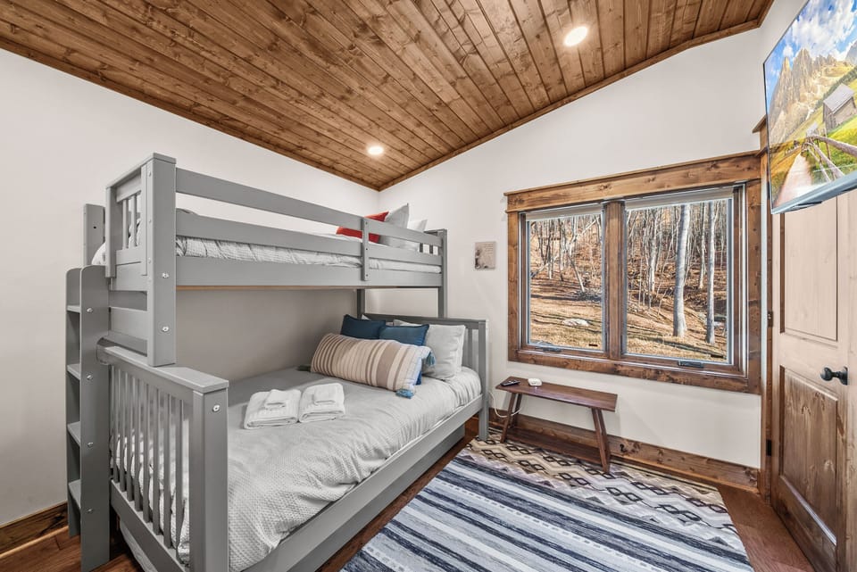 Upper Level Bunk Room has a Twin-Over-Double Bunk