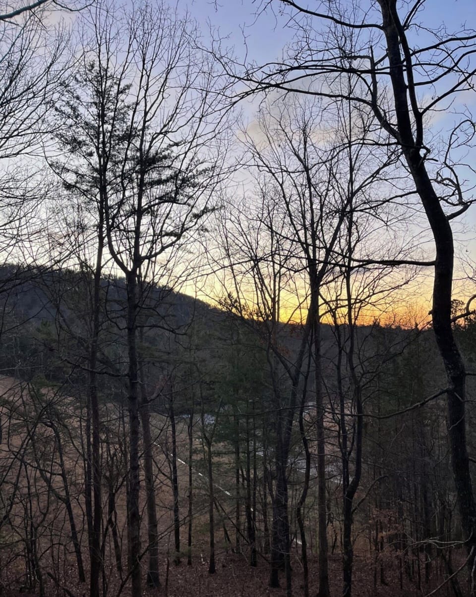Peaceful sunset view from the kitchen window 