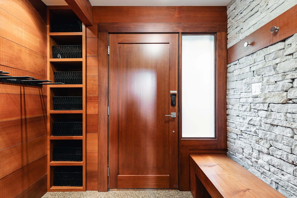 Home entry way with plenty of hooks and space for all your gear