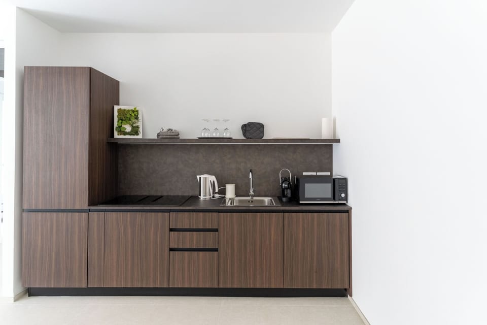 Deluxe Apartment, 2 Bedrooms, Kitchen | Private kitchen | Full-size fridge, microwave, stovetop, dishwasher