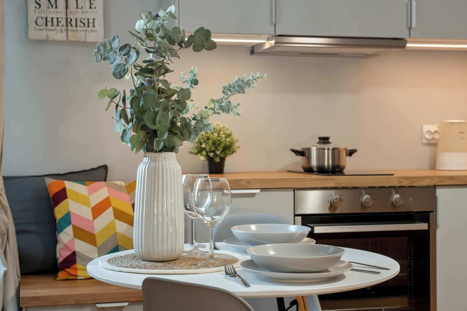 Kitchen and dining table detail.