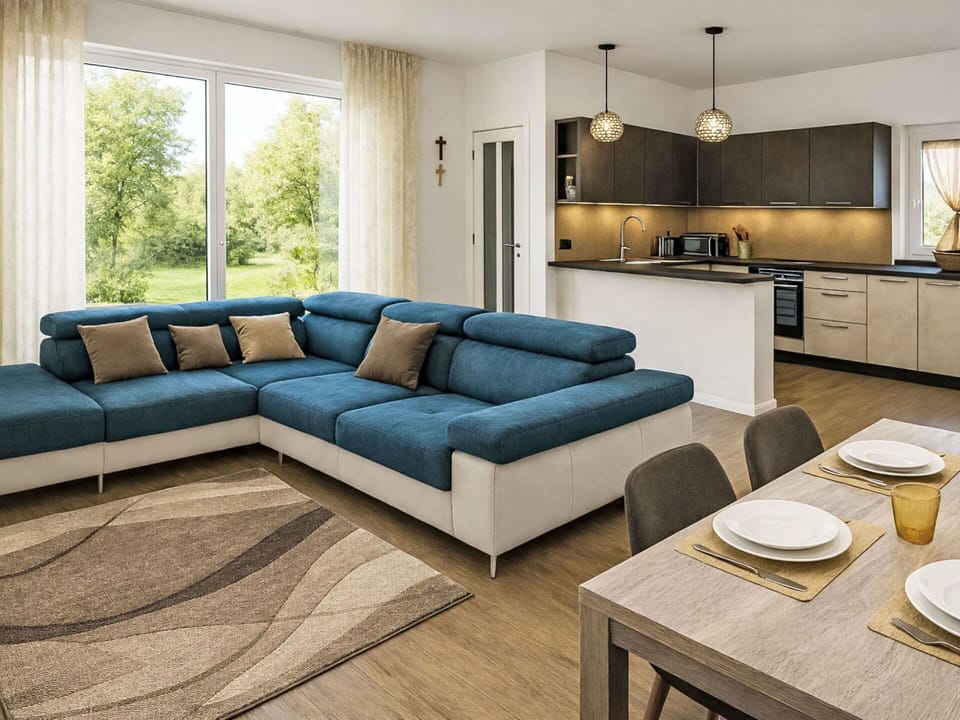 Furniture, Interior Design, Flooring, Floor, Home, Couch, Table, Living Room, Apartment, Chair