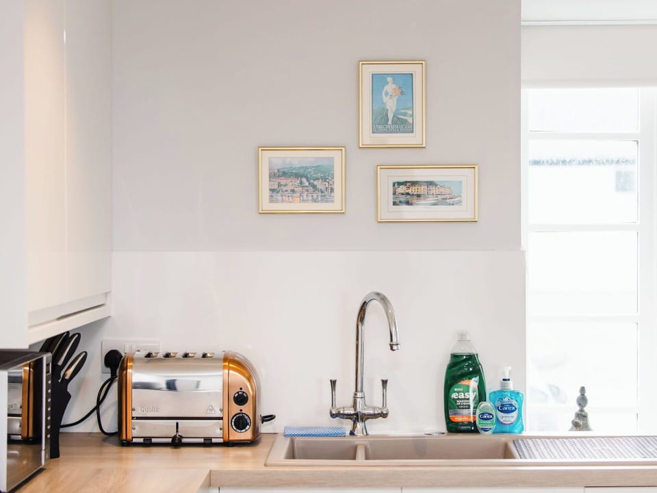 Interior Design, Kitchen Appliance, Kitchen, Wall, Countertop, Furniture, Home Appliance, Flooring, Lighting, Room