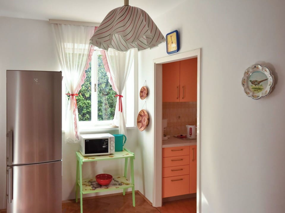 Furniture, Interior Design, Major Appliance, Flooring, Wood, Kitchen Appliance, Kitchen, Floor, Room, Lighting