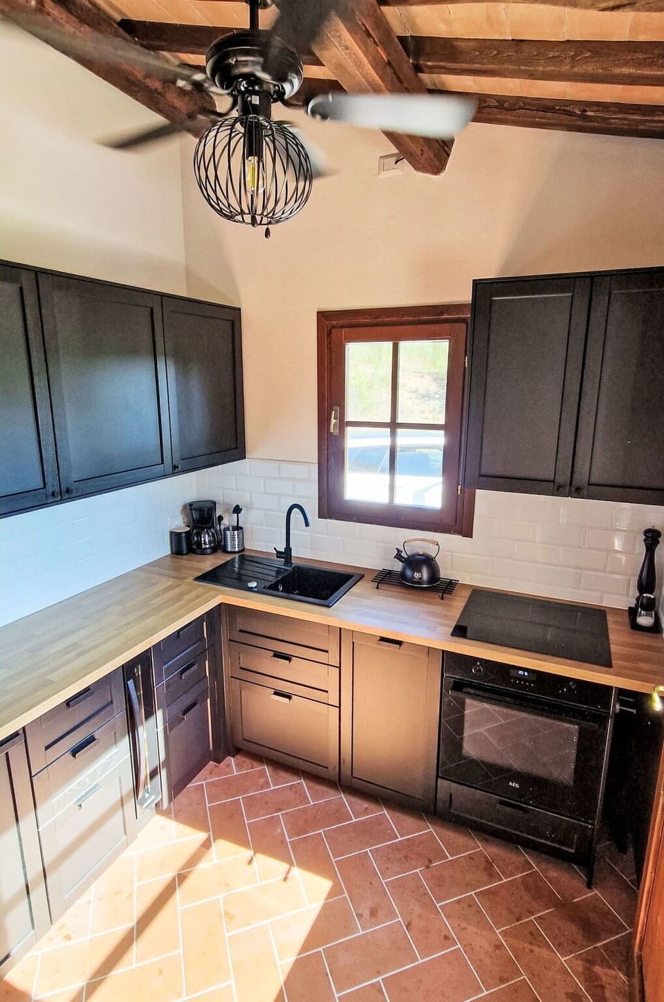 Kitchen, Wood, Furniture, Flooring, Cabinetry, Countertop, Kitchen Appliance, Interior Design, Floor, Lighting