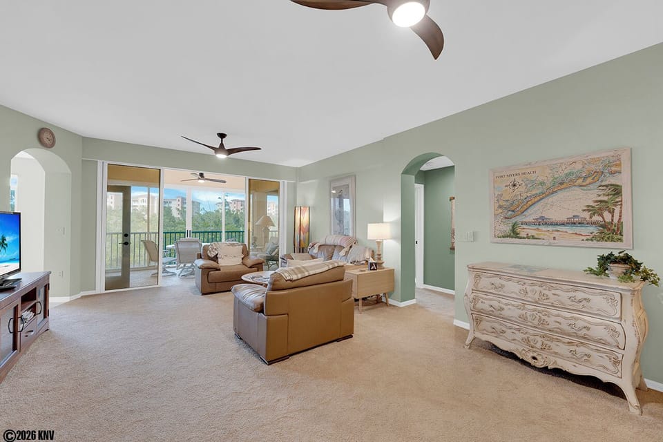 Your sunlit, air conditioned space features comfortable furniture