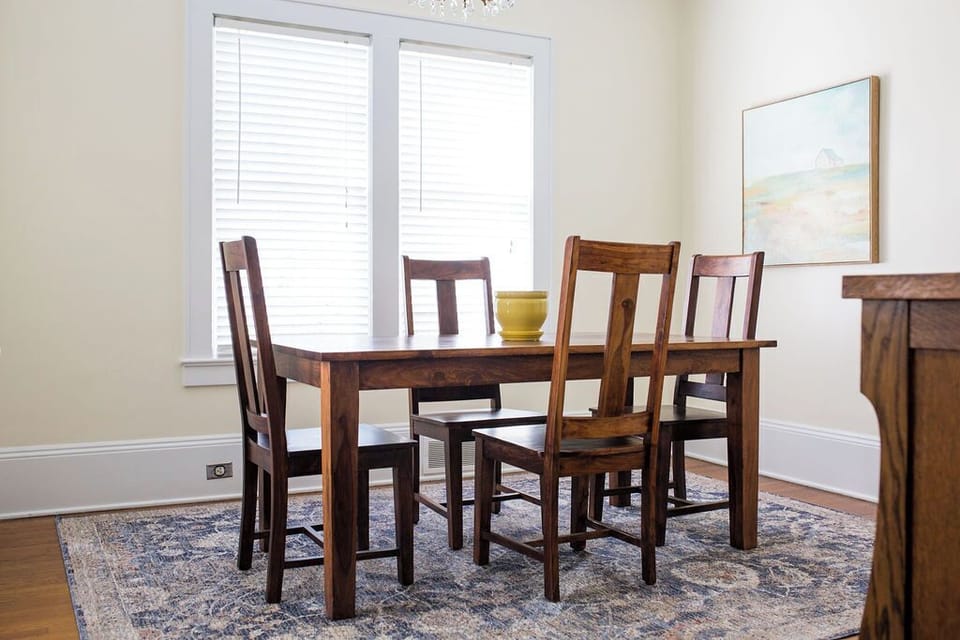 Simple and cozy dining area for shared meals.
