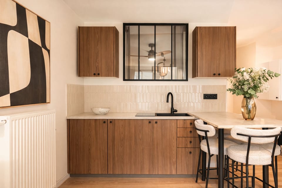 Apartment, City View | Private kitchen | Espresso maker, coffee/tea maker, highchair