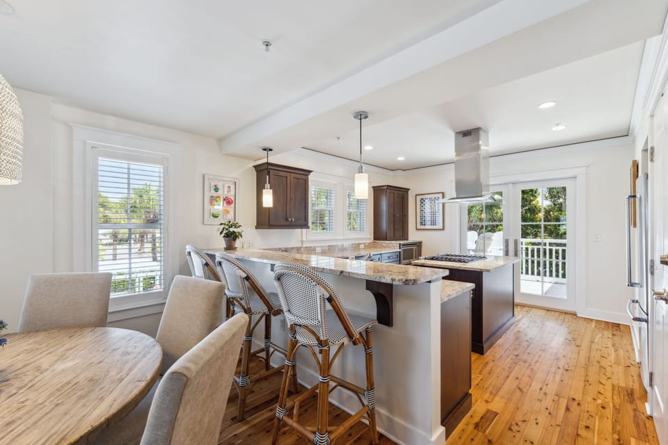 Your open kitchen flows seamlessly into the dining area, creating the perfect space for cooking and gathering with friends and family.