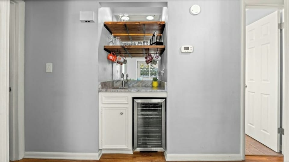 Prepare your favorite cocktail or glass of wine.