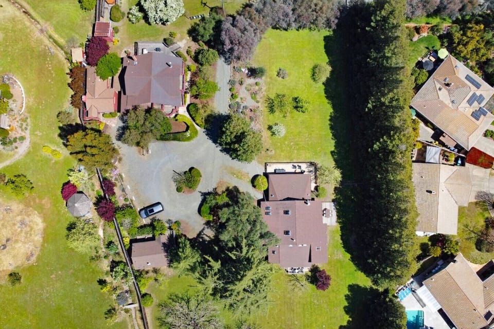 Aerial view of the property