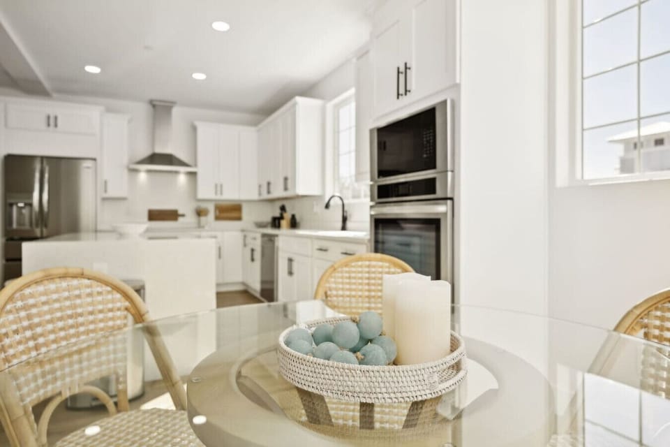 Open kitchen and dining space