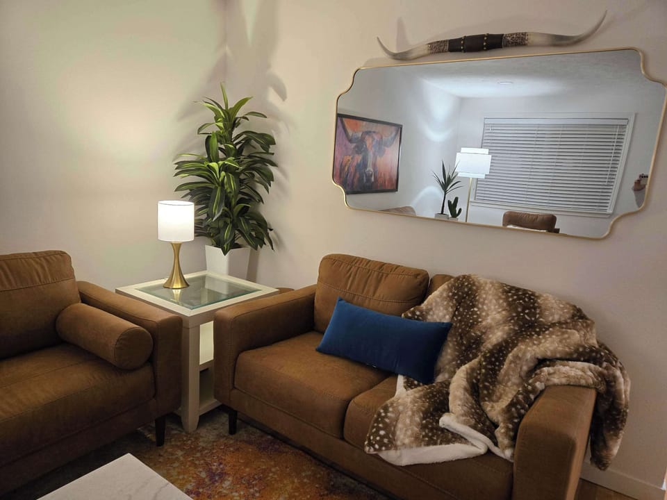 Smart TV living space for movie nights and relaxing evenings