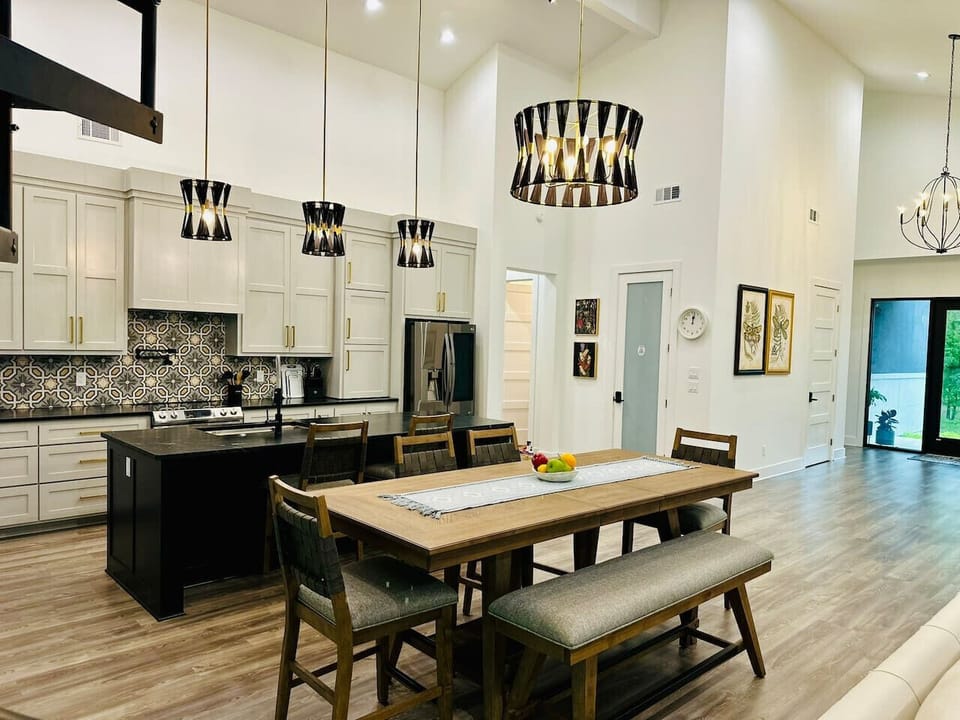 Spacious dining area for up to 8 to enjoy meals together.