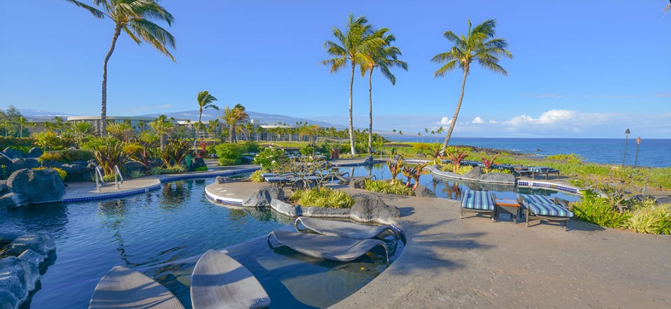 Dive into oceanfront bliss beside palm-framed lagoon pool views.