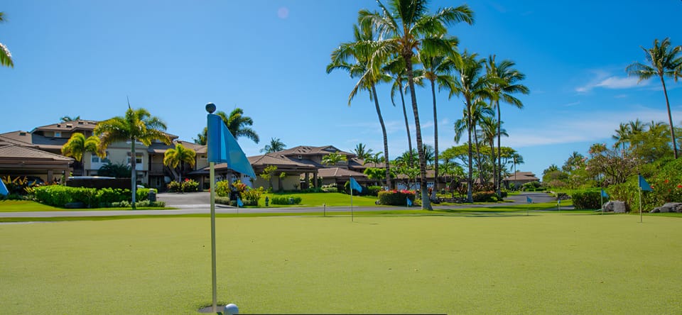Practice your putting on lush greens with ocean air nearby.