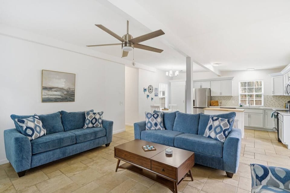 Comfortable living area with pullout sofa bed