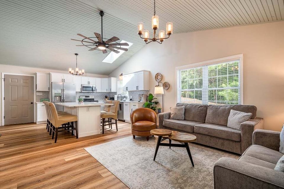 Open concept living with the  living  & kitchen areas all together.