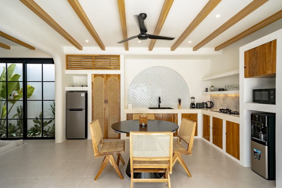 Deluxe Villa, 2 Bedrooms, Patio, Pool View | Private kitchen | Fridge, microwave, stovetop, coffee/tea maker