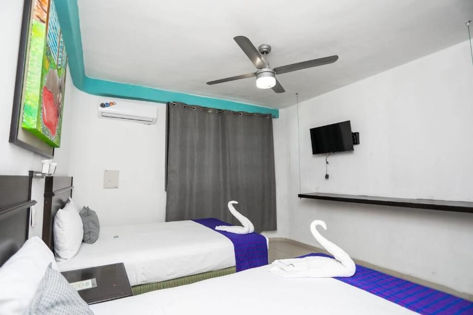 Relax after adventures with AC comfort and easy TV viewing.