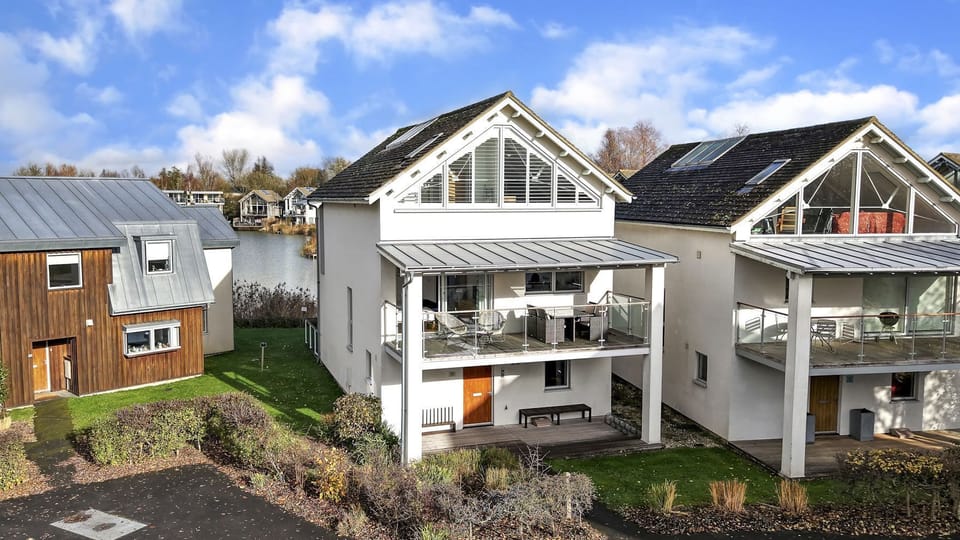 Set over three floors, a balcony and terrace are prime spots for taking in the view.