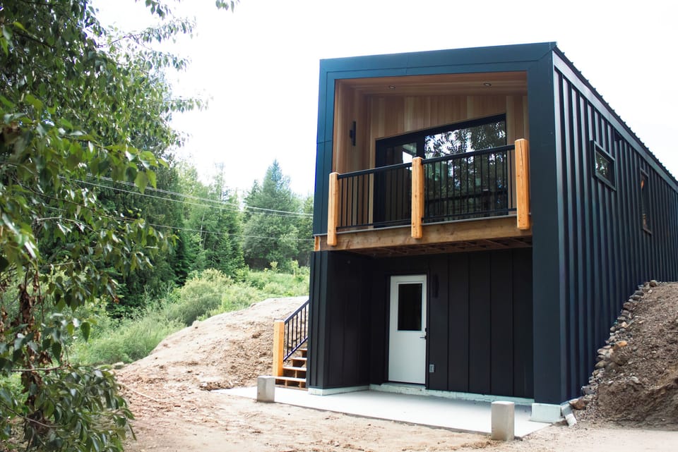 Summer: View of deck & basement entry