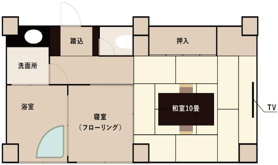 [ISHIYAMA] Japanese-Style Two-Roomed, 44 sqm with Hot Spring Semi-open Air Bath, Non smoking | Floor plan
