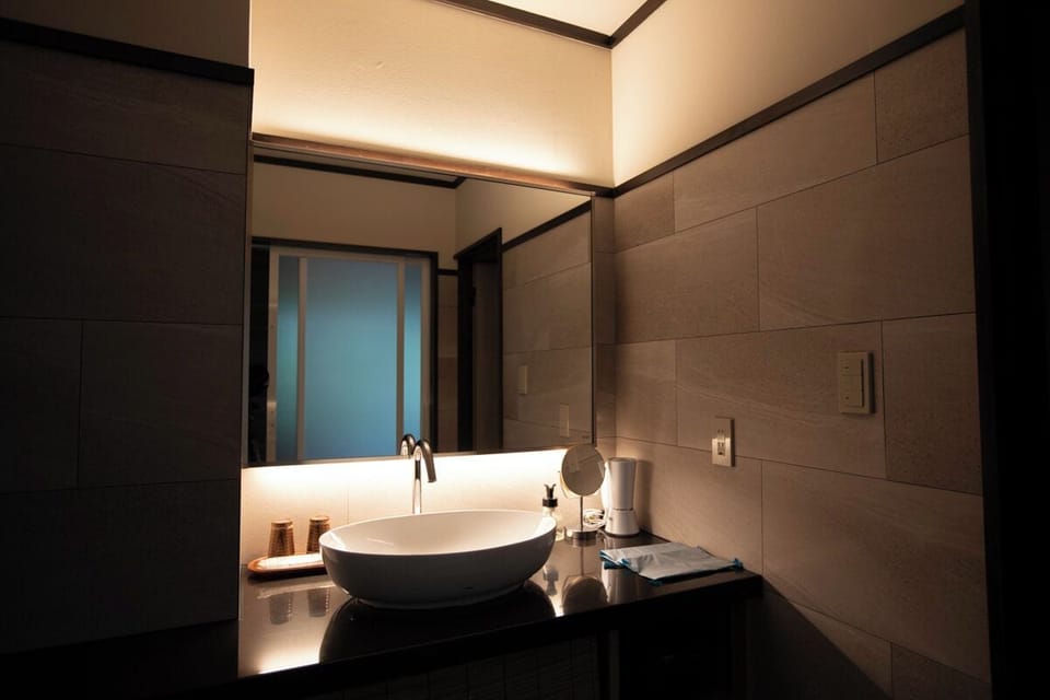 [ISHIYAMA] Japanese-Style Two-Roomed, 44 sqm with Hot Spring Semi-open Air Bath, Non smoking | Bathroom | Separate tub and shower, free toiletries, hair dryer, towels