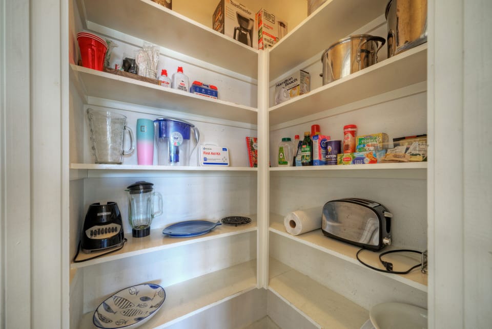 Kitchen stocked with essentials.