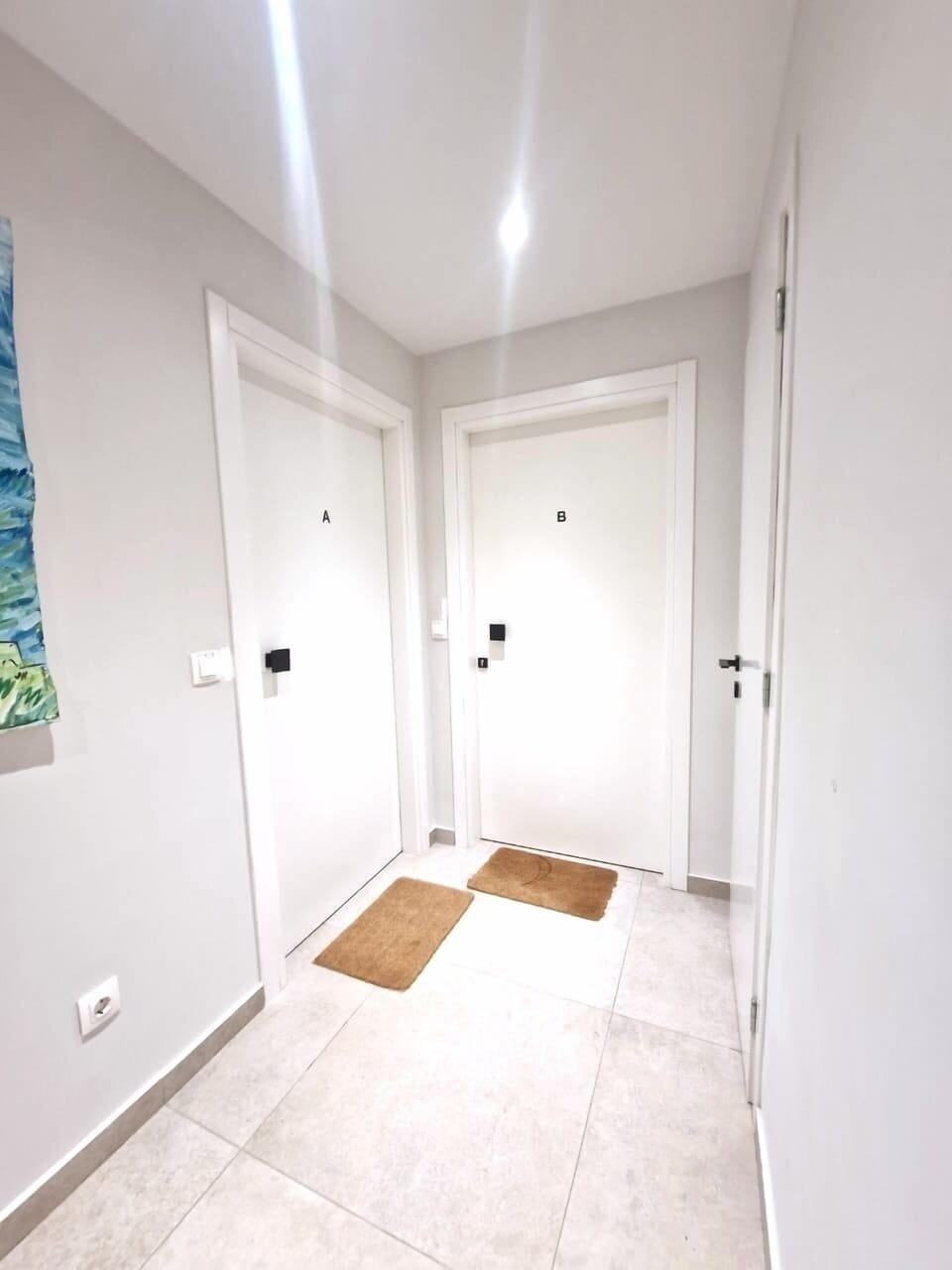 Apartment B on the right