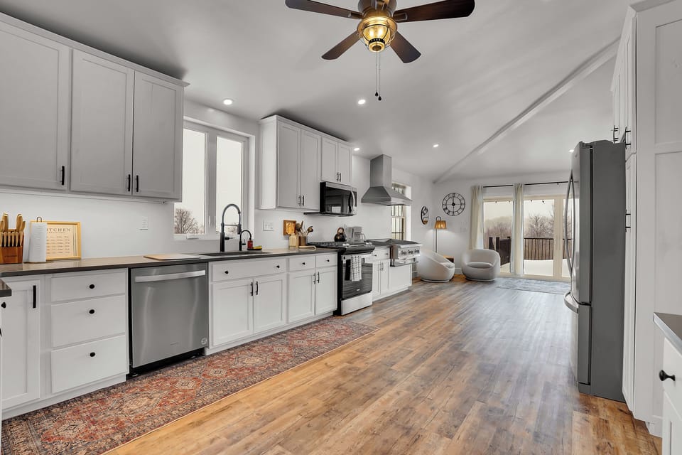 Kitchen area with everything you need for a stay in getaway!