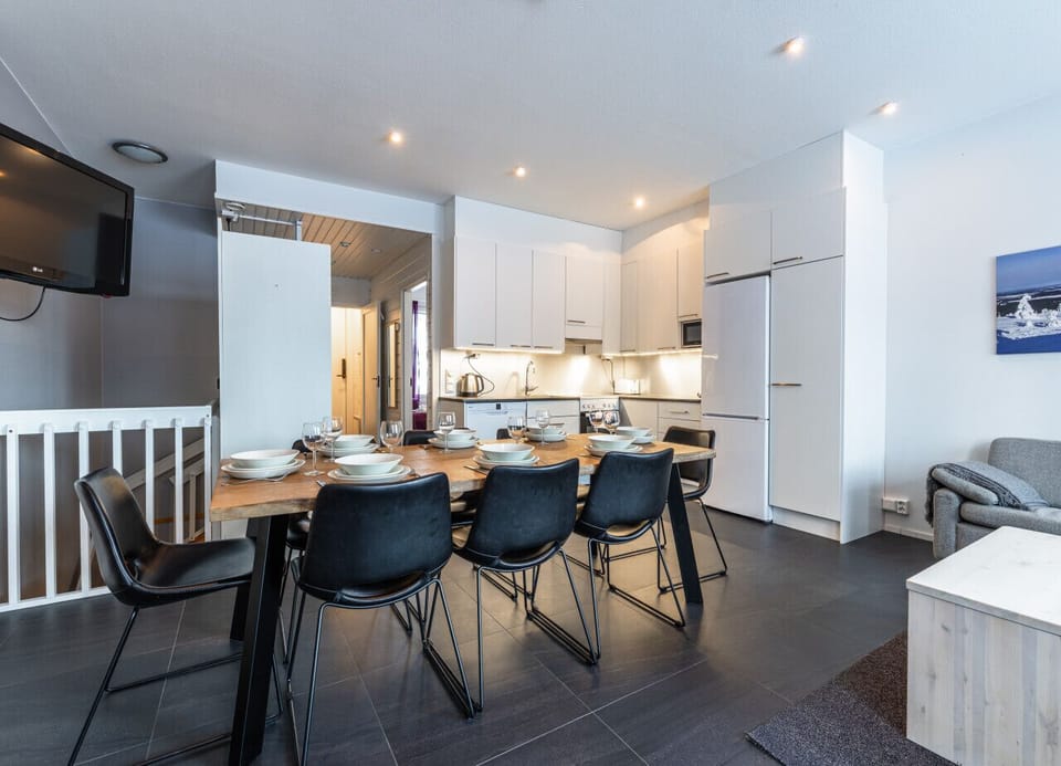 Open-plan layout ensures you stay part of the conversation while preparing meals.