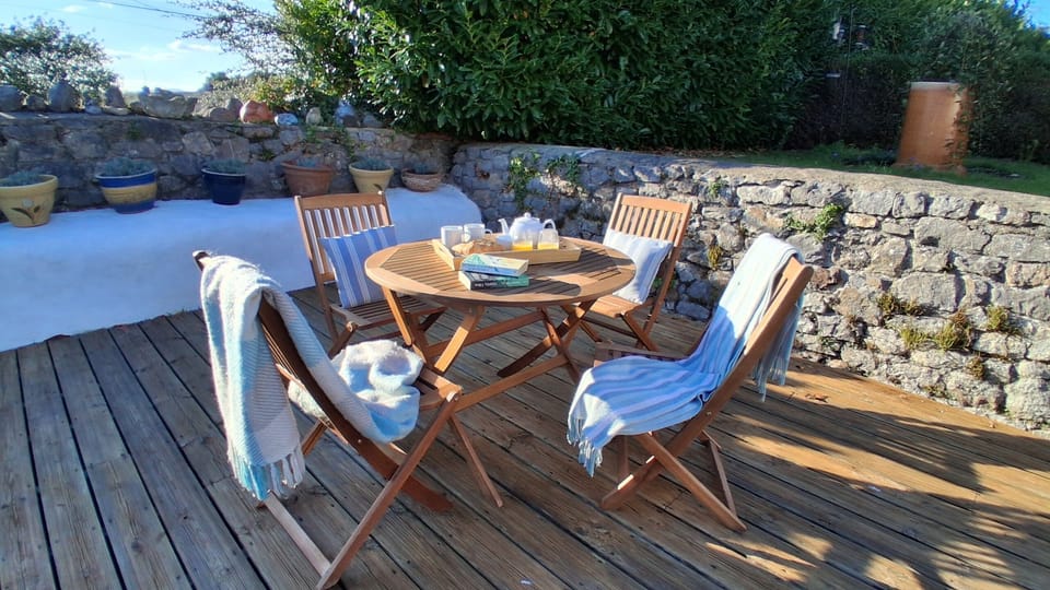 Relax and enjoy afternoon tea on the decking.