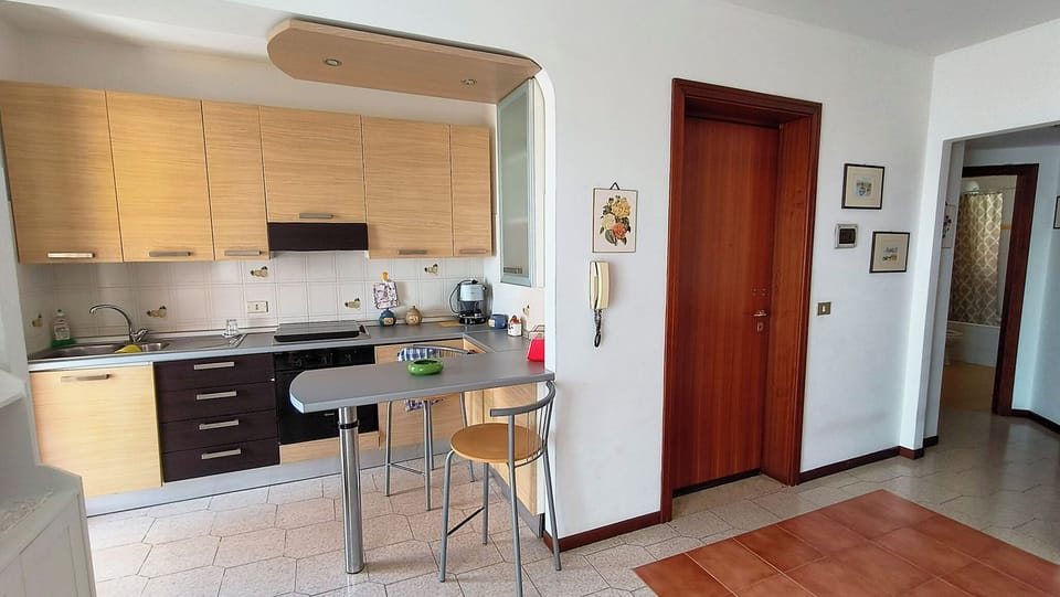 Full-size fridge, microwave, oven, stovetop