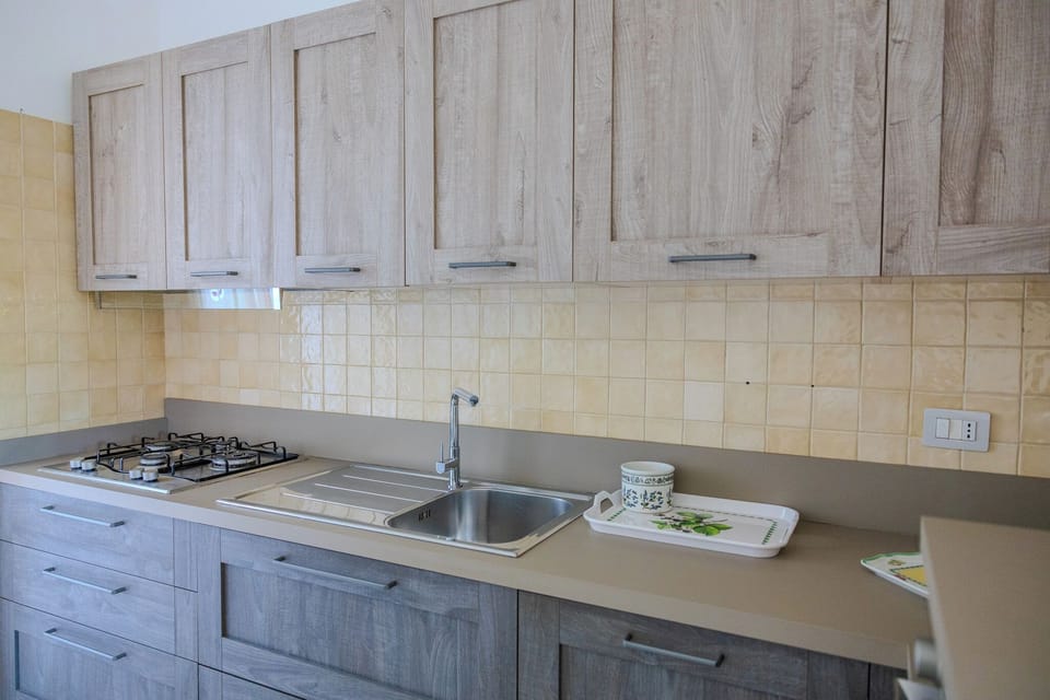 Full-size fridge, microwave, oven, stovetop
