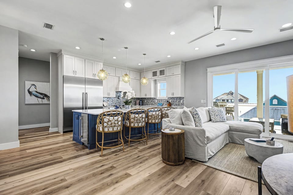 Second floor living and kitchen space